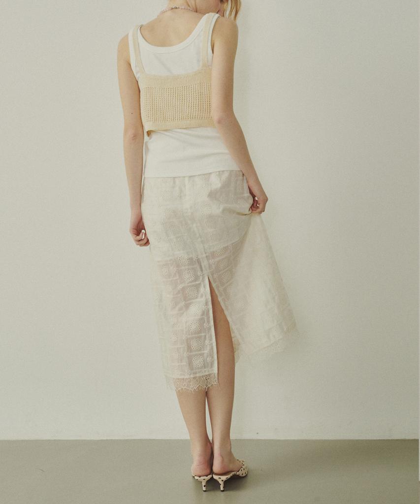 MELLY&ROSE Sheer Midi Skirt (315303)