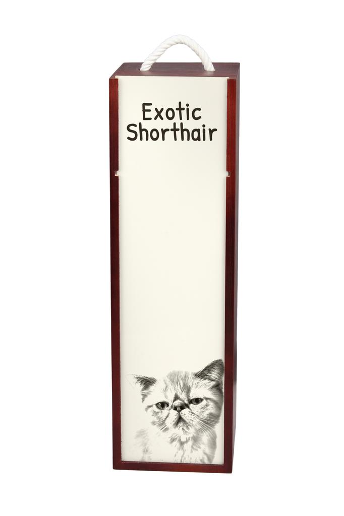 Exotic Shorthair - Wine Box with a Cat, Alcohol Box with Graphics, Personalized Gift Box from the Art-Dog Brand
