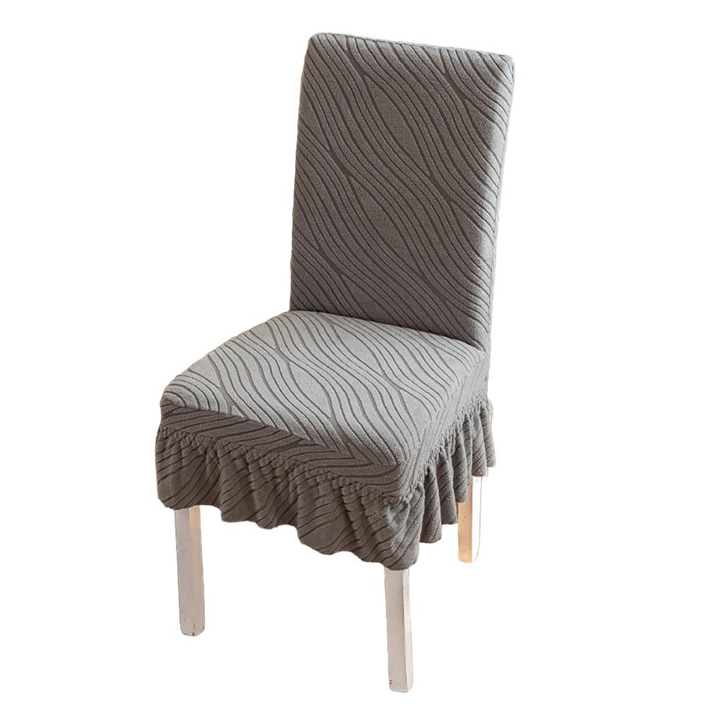 Jacquard Dining Chair Cover Waterproof Elastic Stretch Chair Cushion Cover Solid Color Parson Chair Slipcovers Home Dining