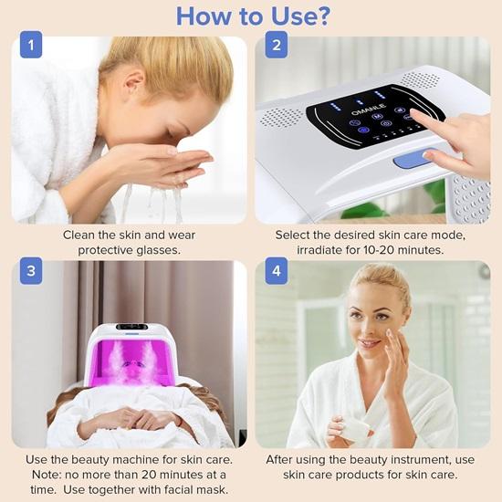 Led Light Therapy, Face Red Light Therapy with Spray Function, 7 In 1 Beauty Equipment for Skin Care At Home, Face Mask SPA Equipment, Facial Skin