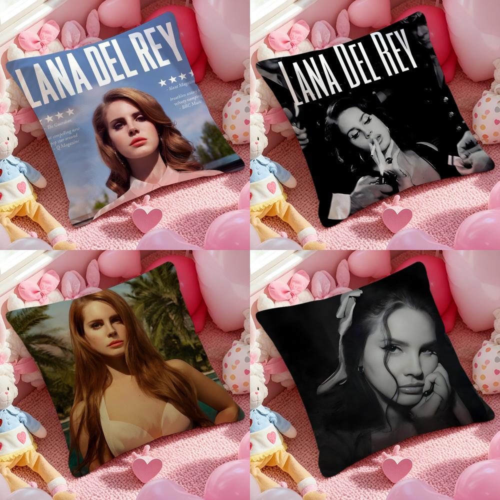 Singer L-Lana Del Rey Cushion Cover Anti-dustmite Pillowcase Invisible zipper silky short plush Sofa cushion cover