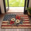 1pc, 2D Flat Printing, American Retro Floral Floor Mat, Non-Slip And Machine Washable Easy To Clean Polyester Carpet, Suitable for Home And Outdoor De
