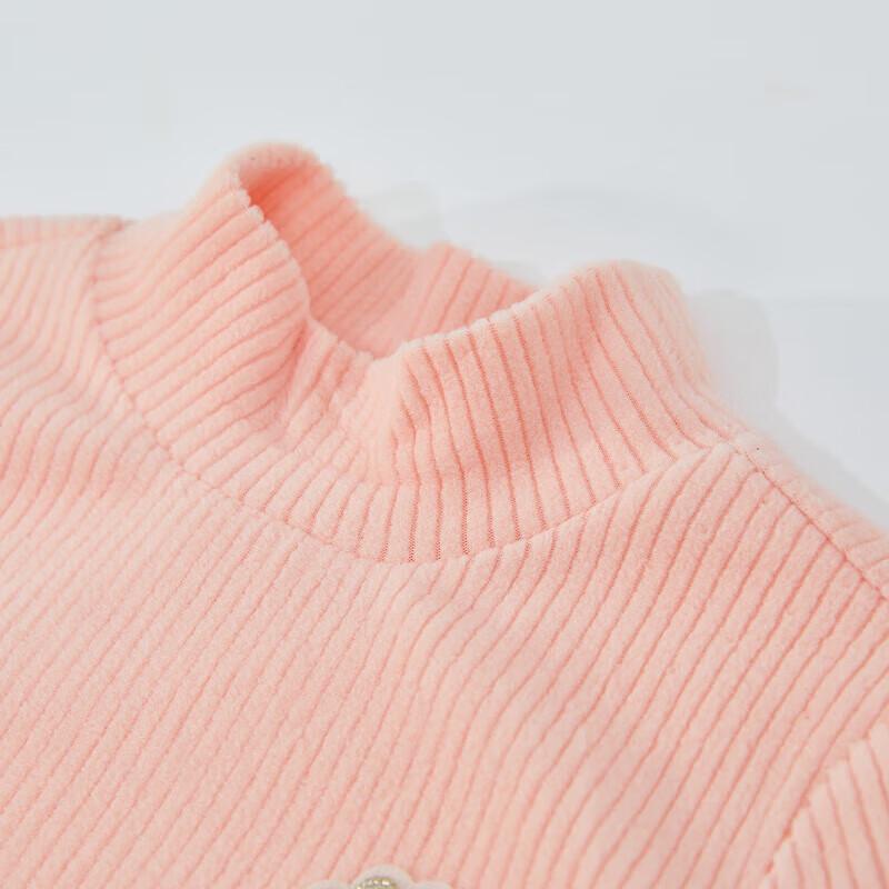 DEESHA Girls' Ribbed Semi-High Collar Base Shirt