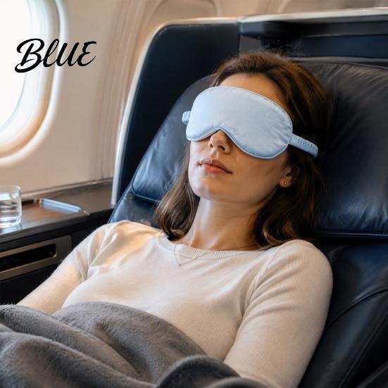 Relaxing Sleep Mask for Airplane Double Sided Silk Touch Mask Breathable Eye Travel Darkness Sleeping Home Nap Light Blocking Blindfold with