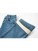 Zhi Zhi Winter Cropped Wide-Leg Fleece Jeans for Petite Women - Thick Plus Velvet Stretch Denim