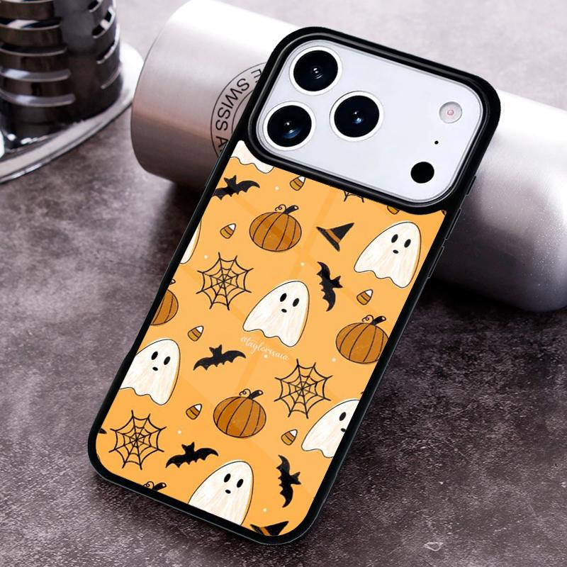 Pumpkin Bat Witch Phone Case for iPhone 17 16 15 Pro Max Air 14 13 12 11 Plus Shockproof Capa Cover