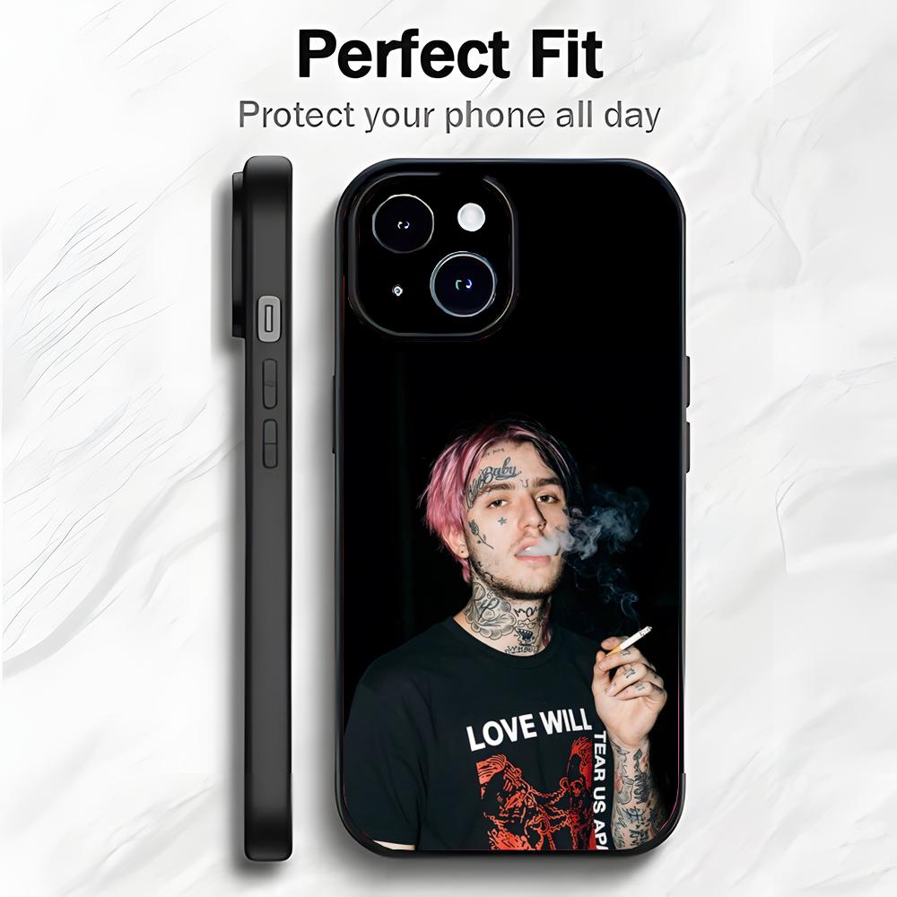 Custodia per Telefono Emo Triste Cantante Americano L-Lil Peep Custodia per Telefono Tendenza Imballaggio Morbido Leggera Per iPhone17 16 15 14 ProMax