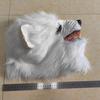 New White Wolf Mask Halloween Horror Latex Plush Animal Head Mask Party Werewolf Headgear Prop