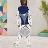 Girls Abstract Printed Hooded Long Sleeve Kangaroo Pocket Top Cuffed Pants Two Piece Set