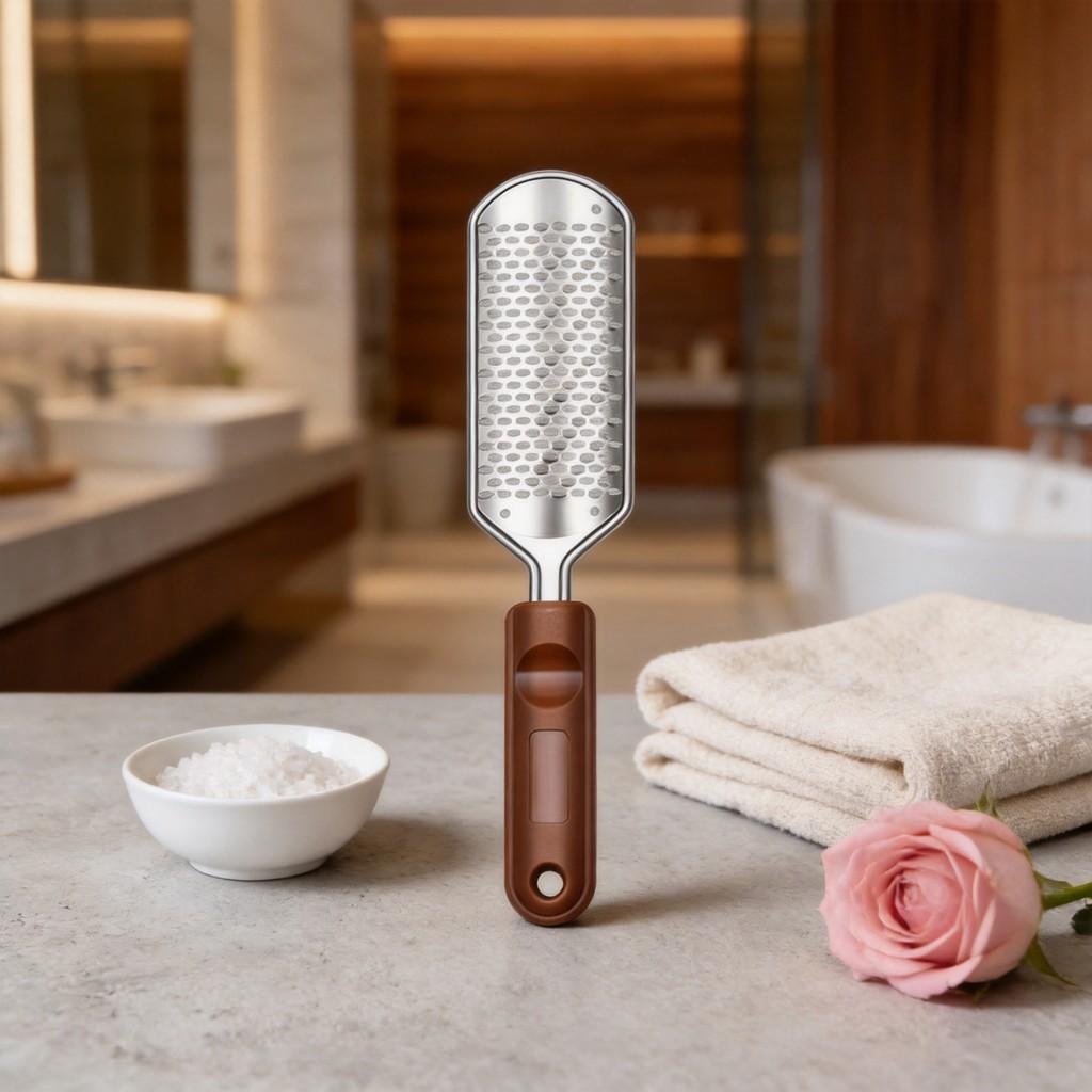 Stainless Steel Foot File Callus Remover Pedicure Tool With Ergonomic Design For Home Spa Care