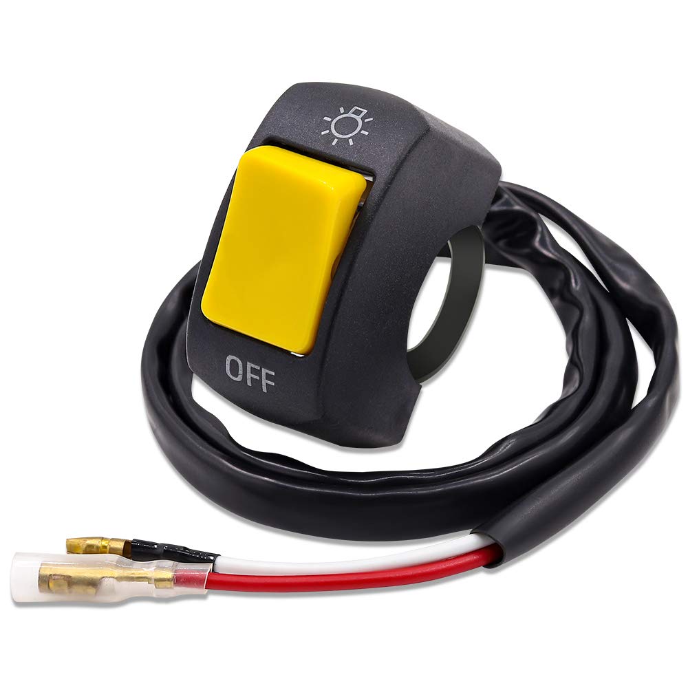 

Aoling Steering Wheel Switch Universal for 7/8 inch Bike Handlebar Control Headlights/Spotlights/Fog Lights DC12V ON/OFF yellow жёлтый