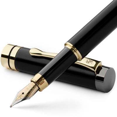 Wordsworth Premium Bamboo Fountain Pen Set Medium Gift Includes 6 Ink Cartridges and Ink Refill Converter Smooth Writing & Black's - Nib, Case; -