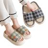 Linen thick-soled slippers women's spring and autumn four seasons indoor household cotton and linen home non-slip summer male couple