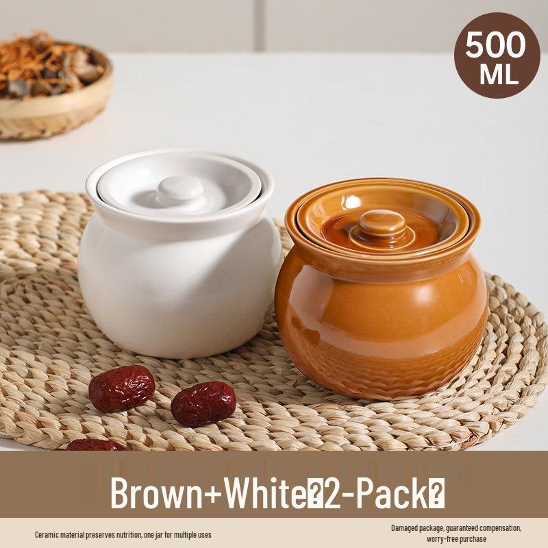 Qiwei Ceramic Double-Boiler Stew Pot