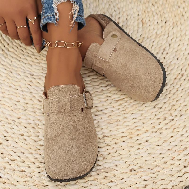 Fashion 2025 New Casual Fashion Women Suede Mules Slippers Men  Cork Insole Sandals with Arch Support Outdoor Beach Slides Home Shoes