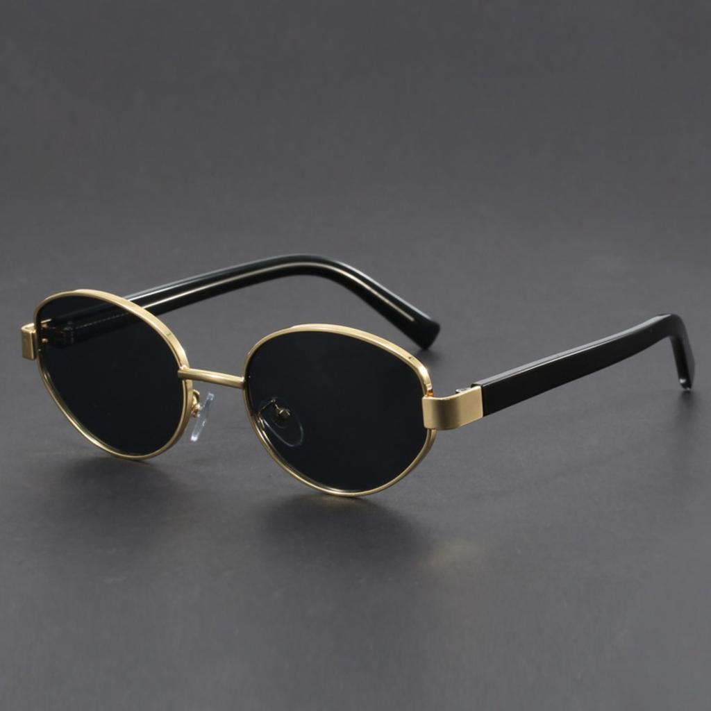 Retro Owalne Okulary Przeciwsłoneczne Damskie Modne Metalowe Okulary Słoneczne Męskie Outdoor Stylowe Dekoracyjne Osłona Przeciwsłoneczna Okulary UV400 Luksusowa Marka Design Jakość