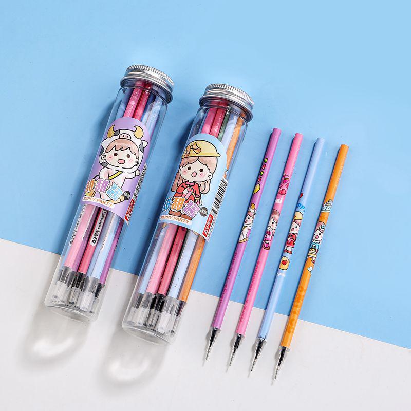 

12-Pack Barrel of Black Neutral Pen Refills, 0.38mm Needle Tip, 0.5mm Student Cartoons, Replacement Pen Cores 12 refills per barrel