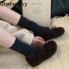 Scarpe da donna Mary Jane con nodo a farfalla vintage di design, comode all'aperto, suola morbida, con rialzo interno, in cotone conciso