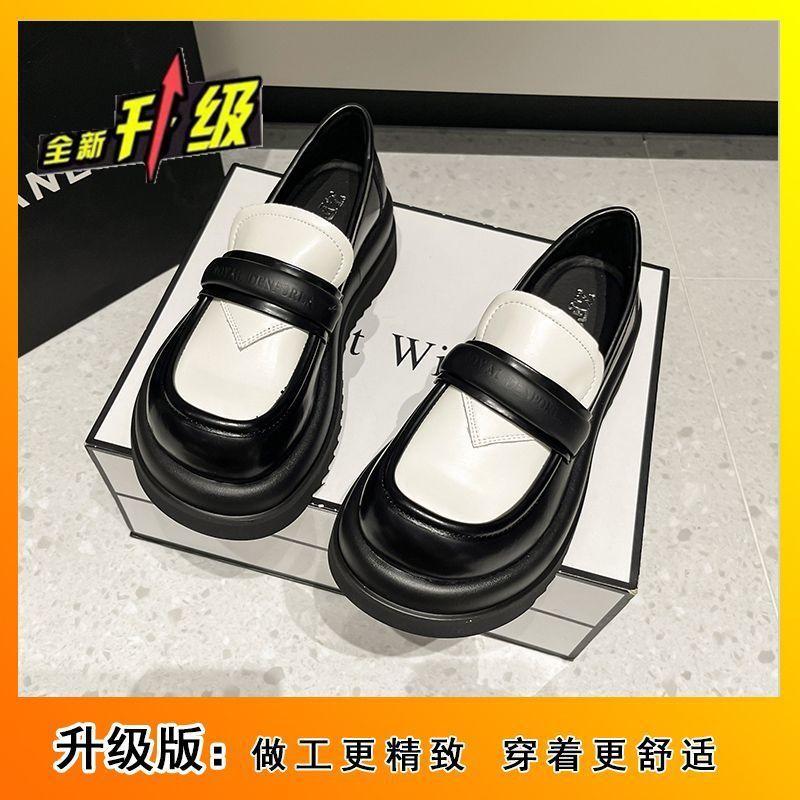Take a small man, thick-soled muffin, British small leather shoes, women's single shoes, loafers, women's 2025 spring and autumn new models