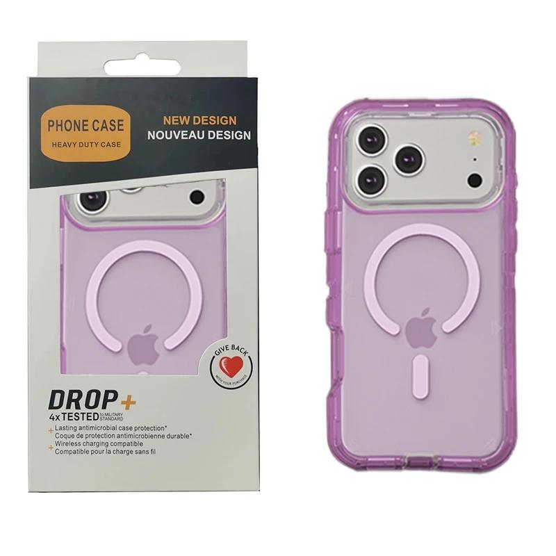 3IN1 Clear Symmetry+ Magsafe Ott Armor BOX Case For IPhone 17 Air 16 15 14 Plus 13 Pro Max Wireless Charging Transparent Cover