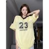 Loose-fitting Striped Full Sublimation Printed Microfiber T-shirt for Women.