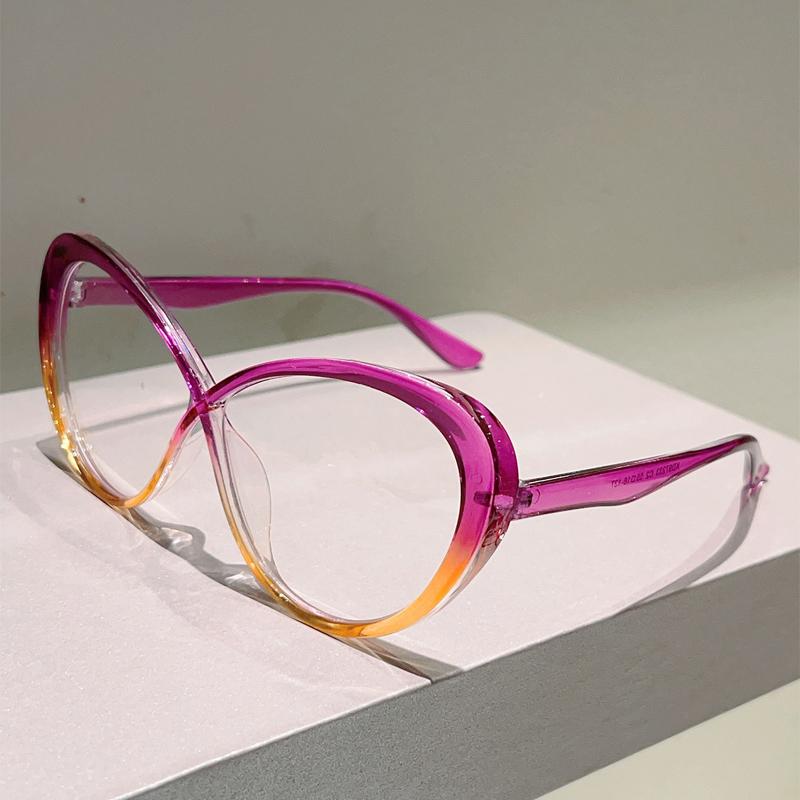 Cat Eye Glasses Women Fashion Candy Color Decor Eyewear Trendy Brand Design Blue Light Blocking Patchwork Optical Frames