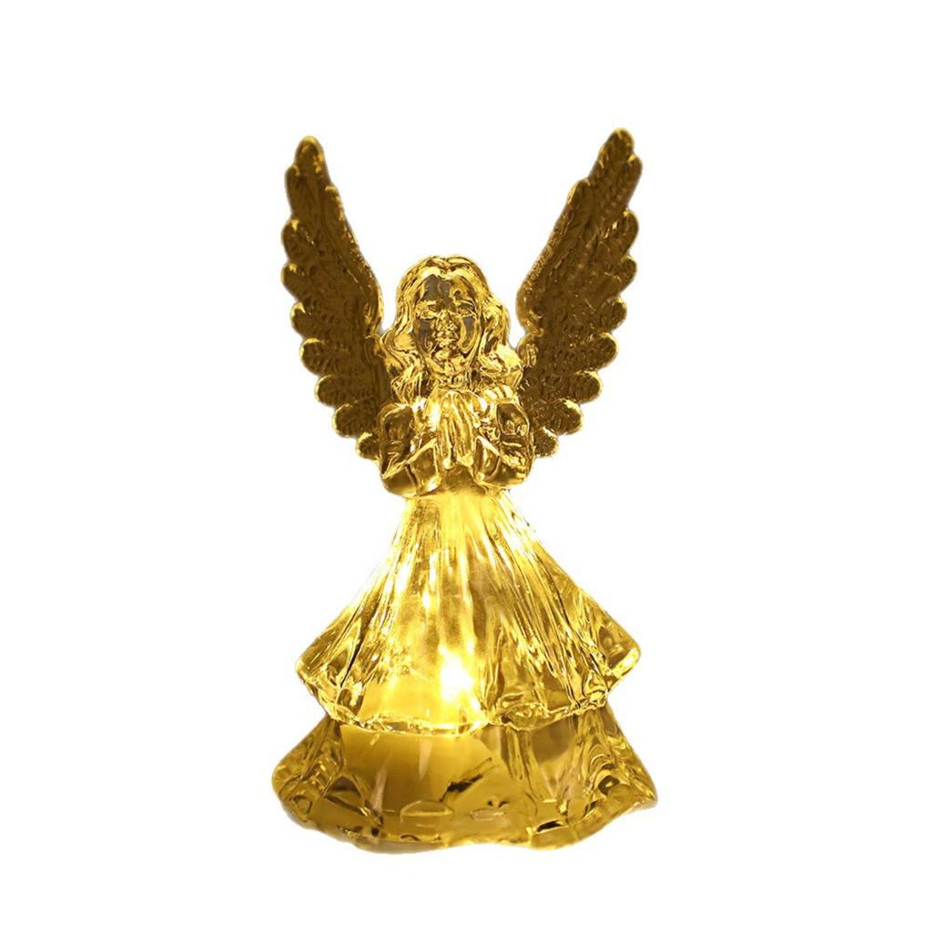 Birthday Gift: Street Stall Ring Plastic Toy With Colourful Glowing Acrylic Imitation Crystal Angel Night Light