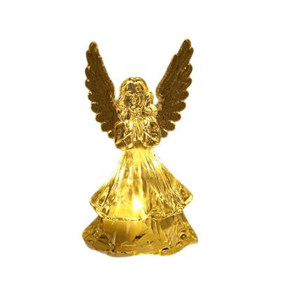 Birthday Gift: Street Stall Ring Plastic Toy With Colourful Glowing Acrylic Imitation Crystal Angel Night Light