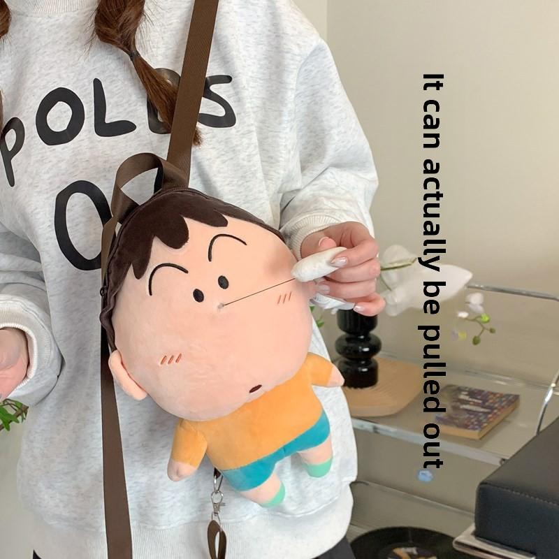 Shin Crayon Cartoon Chan Plush Backpack Boochan Snot Can Be Pulled Out Design