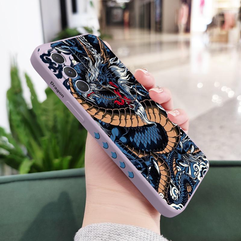 

Roaring Dragon Case For Samsung A56 A36 A26 A54 A34 A24 A14 A73 A53 A33 A23 A13 A03 A72 A52 A52S A32 A22 A15 A25 A35 A55 4G 5G For Samsung A55 5G світло-фіолетового кольору