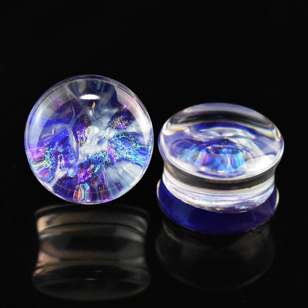 A Pair of 6-50mm Shiny and Brilliant Circular Shapes, Semi Transparent Ear Gauges, Tunnel Plugs, Acrylic Body Piercing Jewelry