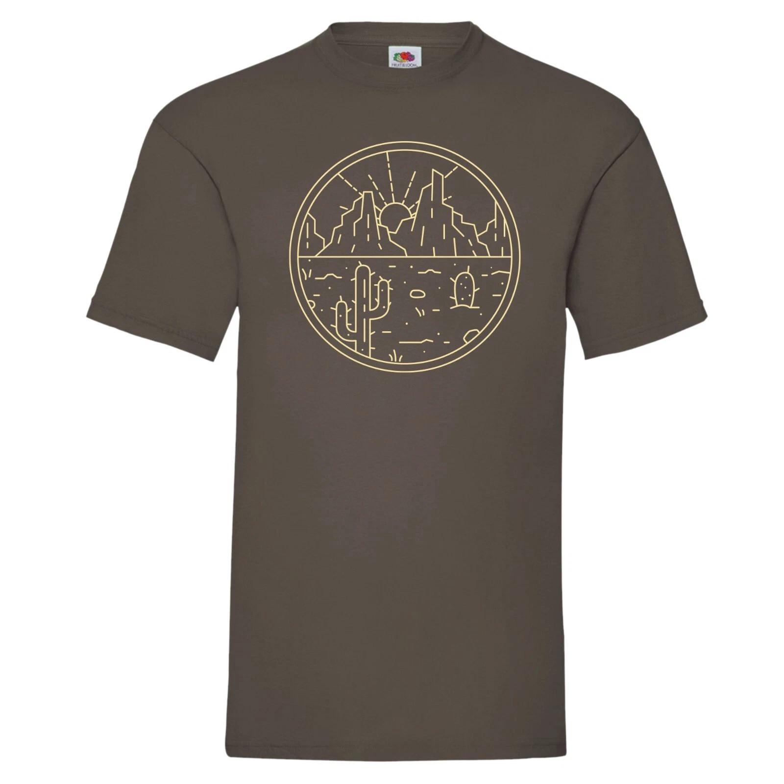 Line Art Desert Sunset T-Shirt Gift S