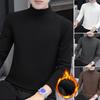 Half High Collar Long Sleeves Stretchy Men T-shirt Autumn Winter Double Sided Velvet Bottoming Business Top