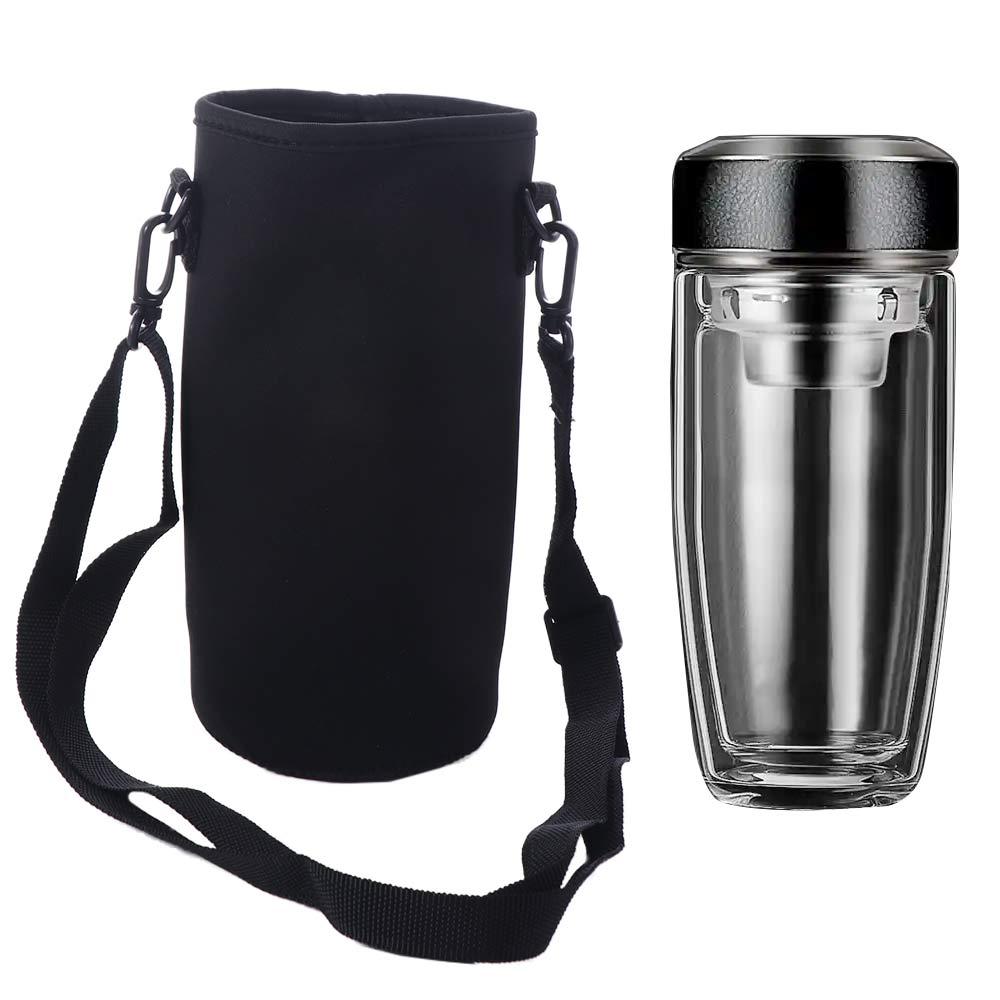 18/36/64oz Sport Cup Covers Bag Neoprene Strap Water Bottle Cover Bag Black Insulated Water Bottle Carrier Water Bottle
