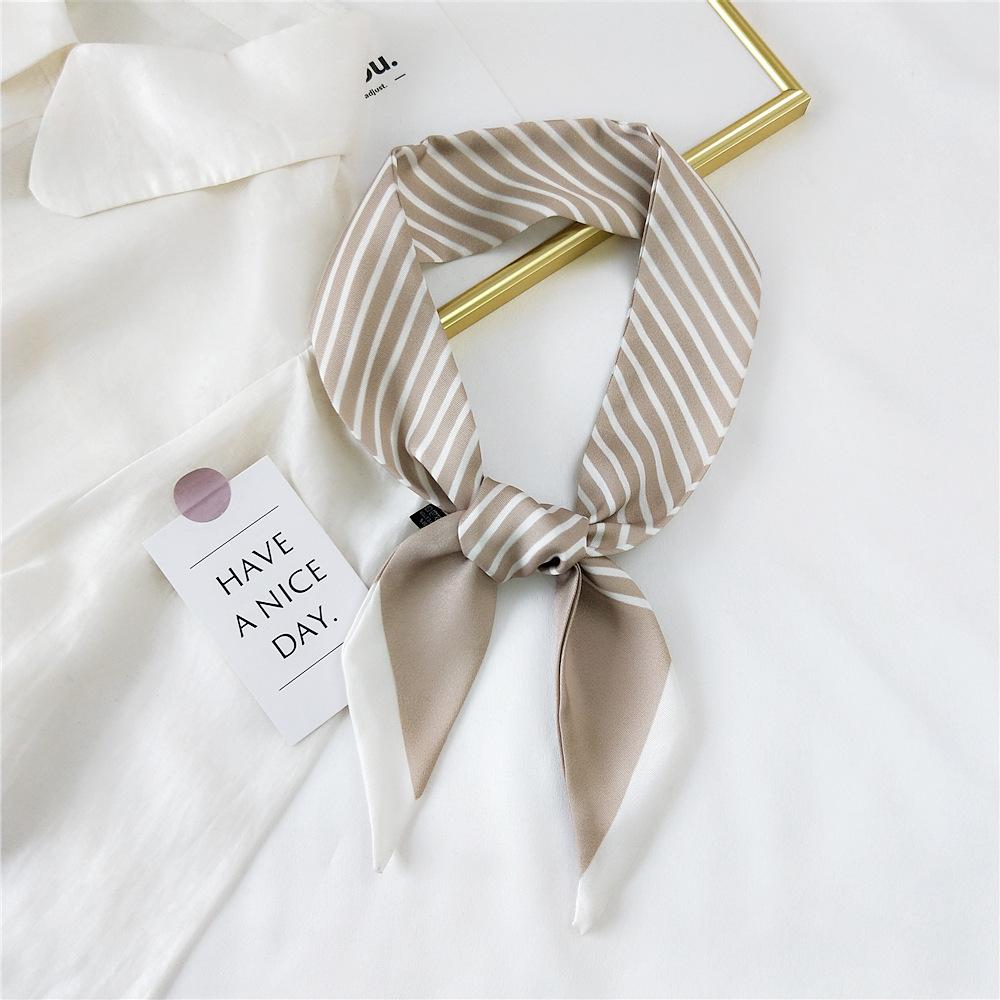 Decorative Simple Texture Silk Scarf Women'S New Style Spring And Autumn Summer Fashion Versatile Headscarf Work Scarf
