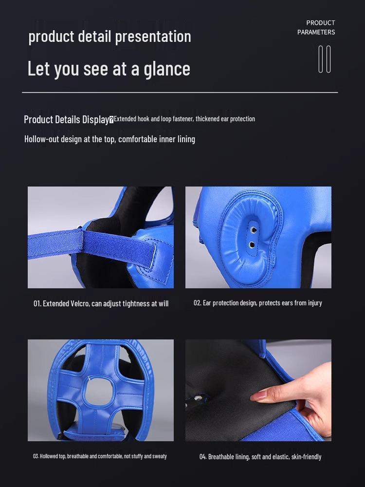 Cască de Box Full Face cu Protecție pentru Bărbie pentru MMA, Muay Thai și Sanda - Echipament de Protecție pentru Antrenament Adulți și Copii.