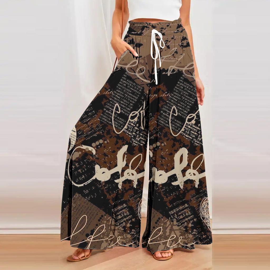 Women's Casual Pants Loose and Thin Wrinkled Wide-leg Trousers