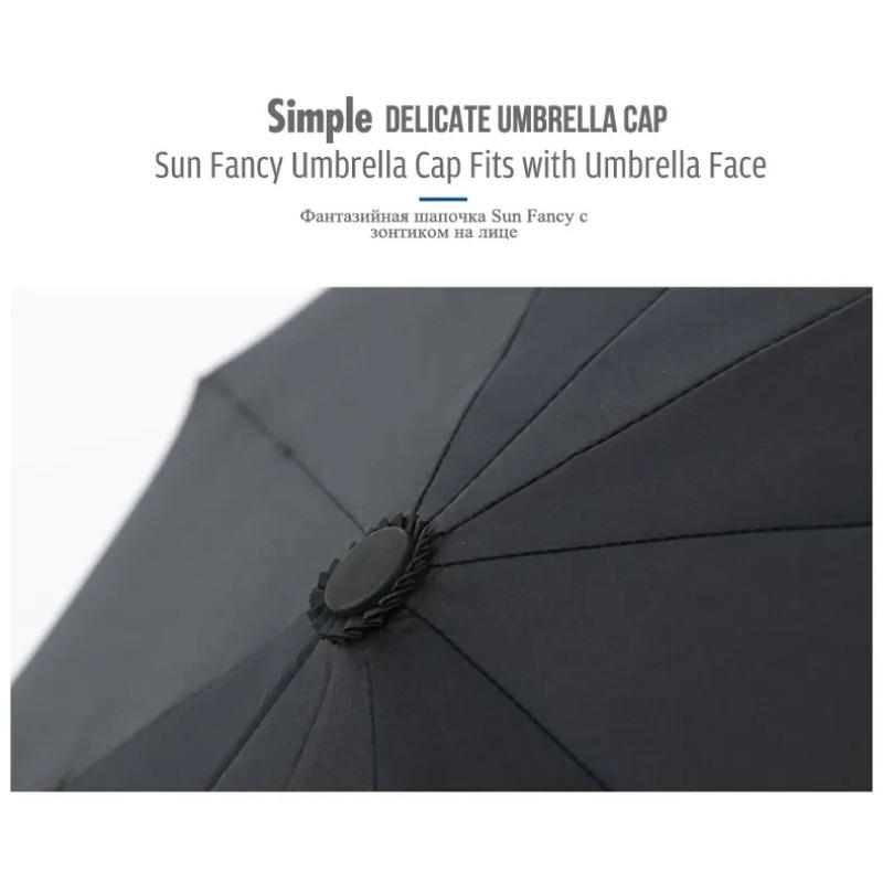 Vergrößerter doppellagiger Regen- und Sonnenschirm für Herren mit Doppelkiel und vollautomatischem Regenschirm