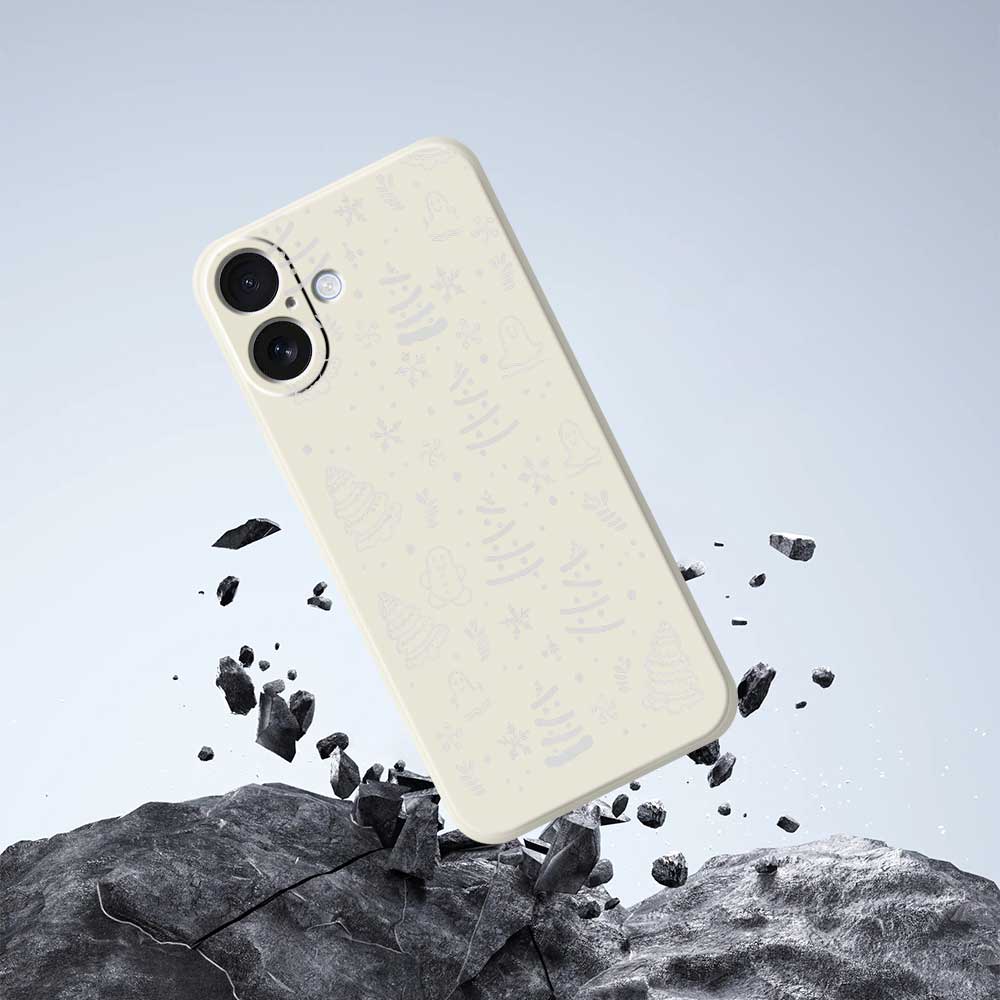 For iPhone 17 Case Snowflake Gingerbread Pattern Printing Straight Edge TPU Phone Back Cover