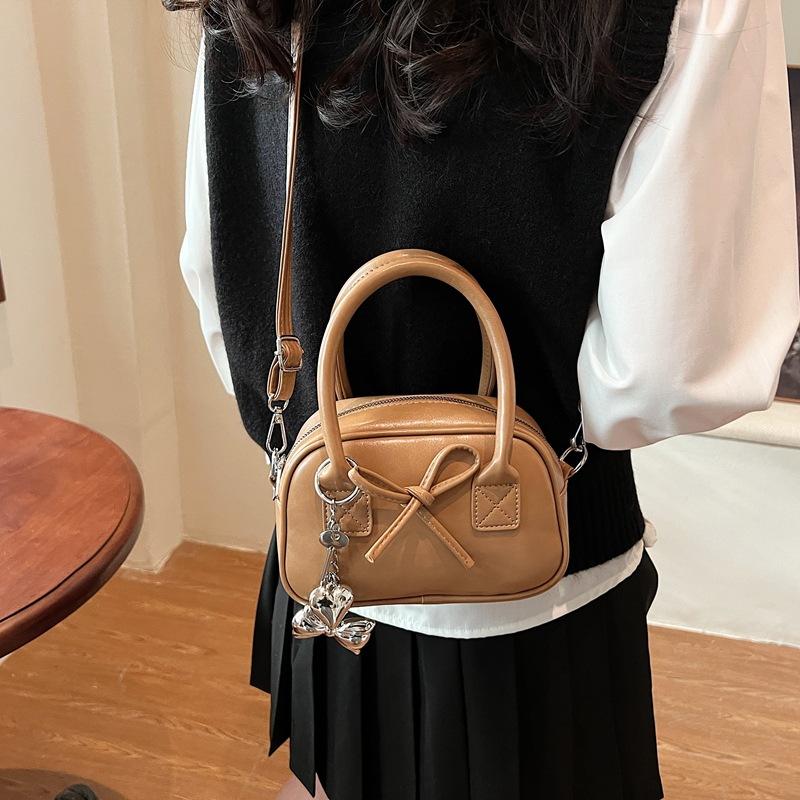 New messenger small bag women's high-end sense niche fashion handbag cute bow mini handbag