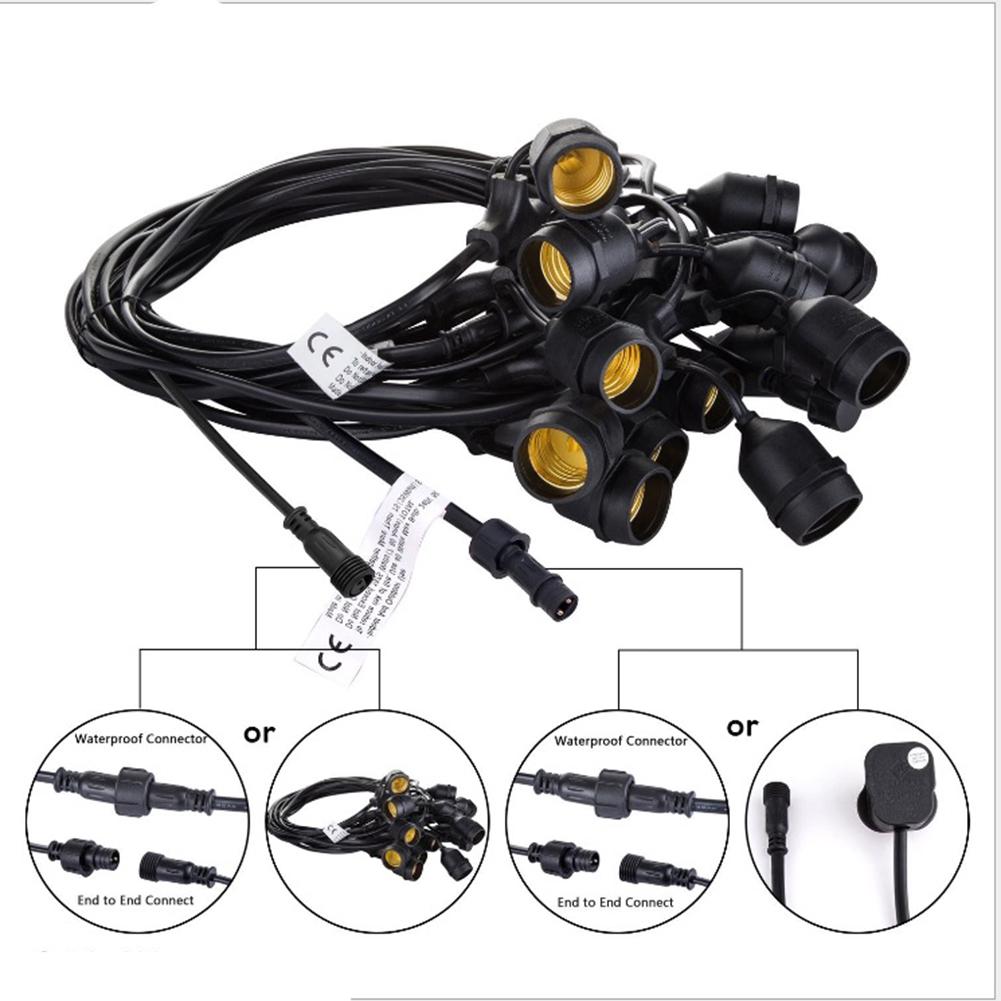 S14 10M LED Festoon String Lights Connectable Commercial Grade Waterproof Outdoor Lighting for Garden Holiday Wedding Decoration