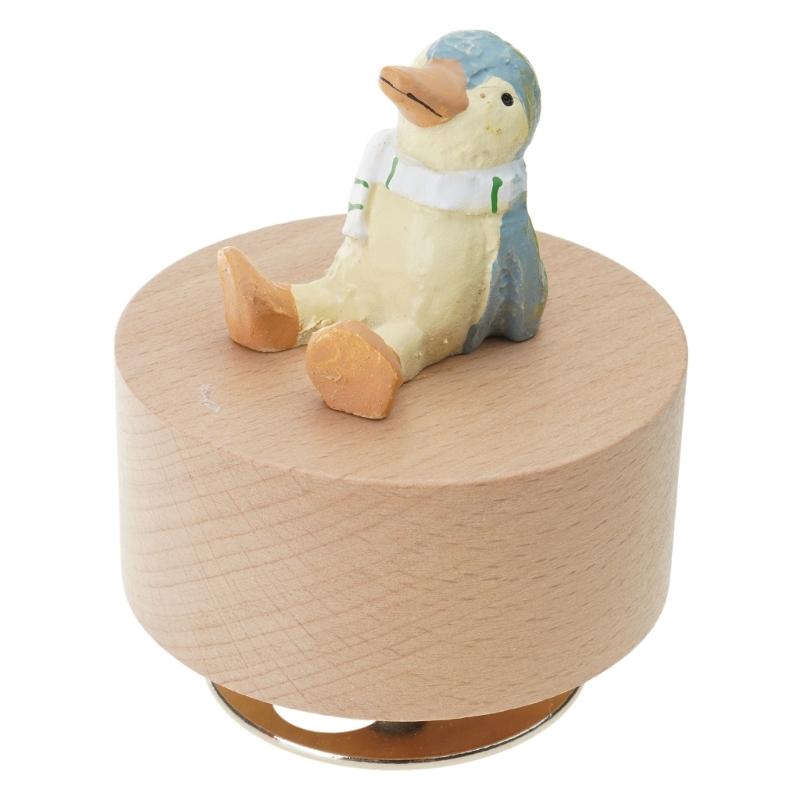 Hölzerne Spieluhr mit rotierender kleiner Tierfigur Mechanisches Musikalisches Ornament für Heimdekoration und ein einzigartiges Geschenk