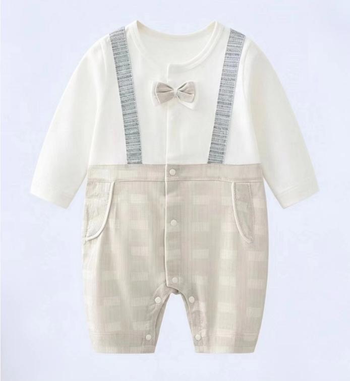 Unisex Pure Cotton Baby Romper - Long Sleeve, Lightweight Summer Jumpsuit for Newborns 90 cm