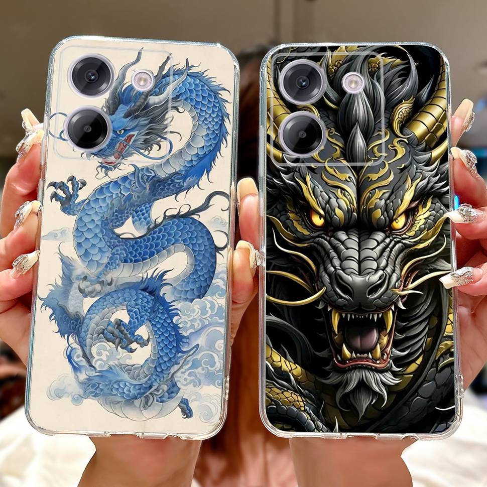 For Xiaomi Poco M7 Pro 5G Case New Dargon Art Painted Cover For Poco M7 PocoM7 Pro 5G Back Cover Soft TPU Fundas Coque