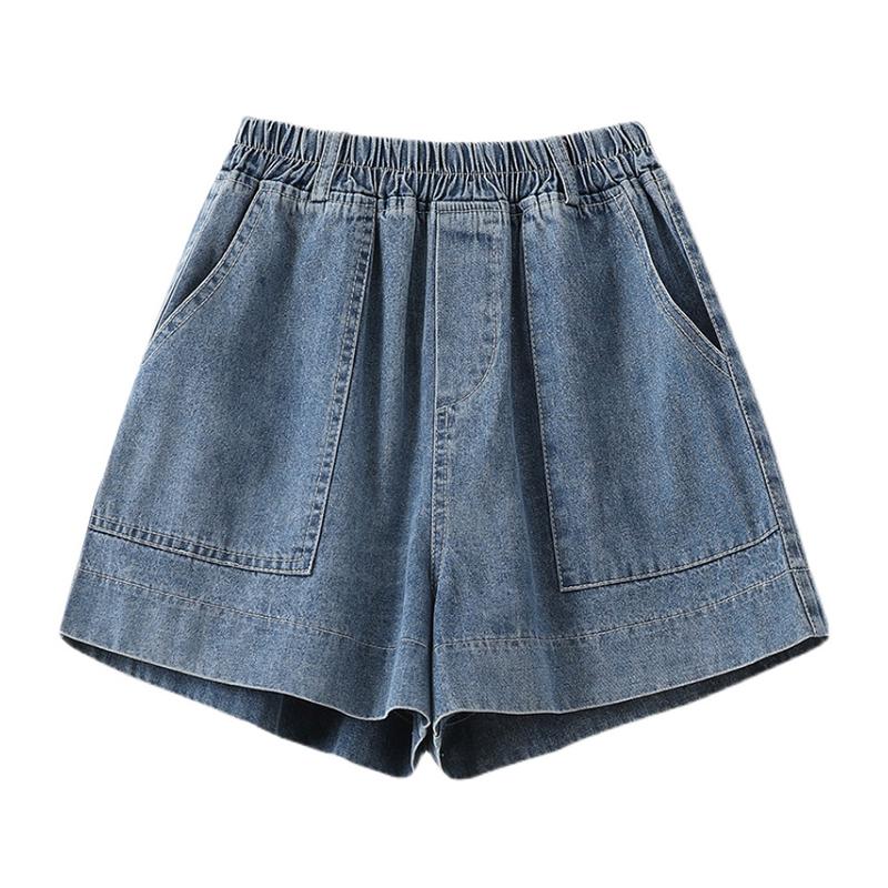 Casual Plus Size Summer Denim Shorts Women Loose Wide Leg Jeans Short Pants Femme Stretch High Waisted Harem Baggy Shorts Woman