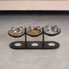 3 In 1 Pet Food Feeder Stainless Steel Pet Water Bowl Cute Elevated Cat Dog Bowl  Pet Treats