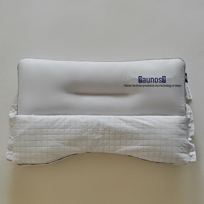 Double-Layer Buckwheat Neck Support Pillow - Detachable, Multi-Proof, Deep Sleep Solution Low Pillow - 48x74cm