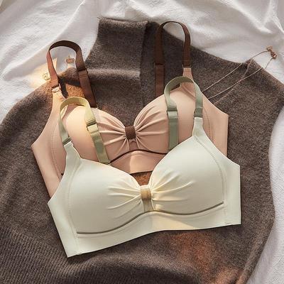 Seamless Summer Bra for Women with Larger Busts: Slimming, Non-Wire, Girlish Style, with Side Support To Prevent Sagging.