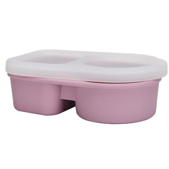 Gewürzbox aus lebensmittelechtem Silikon, 360° auslaufsicher, zwei Fächer, mikrowellengeeignet, gekühlte Aufbewahrungsbox