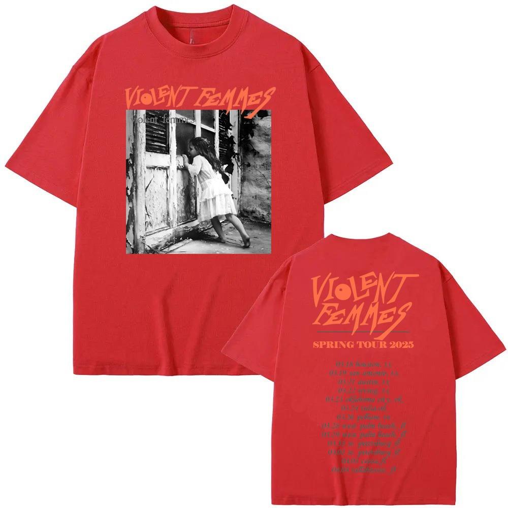 The Violent Femmes TourT Shirt Funko Pop Round Neck Cotton Tee-shirt Graphic Printing Punk Tshirt Ropa Mujer Clothing Tees Top